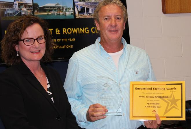 Queensland Yachting Awards 2015 winners. YQ Board member Matthew Johnson with Paul Blundell who accepted the NYRC's Club of the Year award.   © Tracey Johnstone